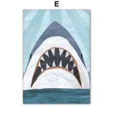 1pc Kids Room Decoration Wall Art Poster Ocean Shark Rainbow Car Surfboard Baby Home Decor Interior Art Mural Prints Wall Painting No Frame