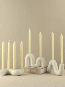 1 peça de suporte de vela de cerâmica romântico estilo minimalista europeu, adequado para suporte de vela de mesa de jantar decorativo, perfeito para presentes de Halloween, Natal e Ano Novo, material cerâmico, instalação de mesa