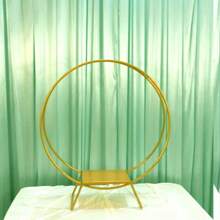 80cm Round Wedding Cake Stand Rack Double Hoop Flower Floral Arch Stand Iron - Gold - View 6
