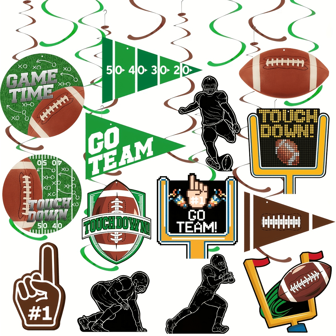 28 件/套，足球派对装饰足球悬挂漩涡适用于足球生日派对足球比赛日尾门派对用品，比赛日用品，Ports 主题纸足球派对装饰，悬挂漩涡适用于足球主题生日派对用品，一般节日和场合使用