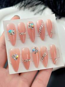 10pcs 3D Nail Art AB Rhinestone Nail Decoration Nail Gem Nail Art Accessories Suitable For Women And Girls Nail Art Jewelry