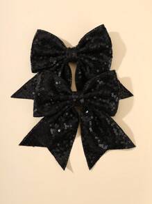 2/10个亮片丝带蝴蝶结发夹，闪亮啦啦队发夹，适合派对 - 彩色 - 查看 17