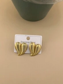1 par/4 pares de aretes minimalistas con forma de corazón y flor geométrica, aretes mini ligeros y compactos de nicho coreano para mujeres