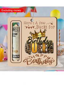 Porta-dinheiros de aniversário com charme para dinheiro, enfeite de pendurar cartão de dinheiro de feliz aniversário colorido para carro e casa, presentes de dinheiro surpresa para festa de aniversário para amigos da família, citações de aniversário, presente de madeira de dinheiro de aniversário