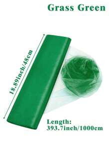 1 pieza 5/10m Tela de arco verde liso, suministros de decoración de fondo para fiesta de boda, decoración de mesa para fiesta de cumpleaños Organza, hilo de embalaje de flores, tela de arco de boda para decoración, organza decorativa para respaldo de silla, favor de fiesta, suministros de embalaje de regalos Organza, decoración para baby shower, decoración navideña, decoración de Año Nuevo 2026