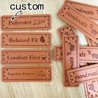 Custom Denim Patch Stickers Custom Clothing Labels Laser Engraving Leather Tags And Badges For Garment Accessories, Faux Leather Embossed Leather Patches For Jeans PU Leather For Pet Carriers And Bags Synthetic Leather Labels, Multi-Functional, Adjustable, Anti-Mold, Ornamental, Adhesive, Reusable, Cute, Stylish, Adorable, Colorful, For Birthdays, For Housewarming, For Graduation, Kitchen, Dining Room, Bedroom, Office, Living Room, Home, Garden, Tea Room, Home Decor, Back To School Supplies