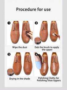 Brown Shoe Polish, Color Correction, Repairing Cracked Spots, Restoring Brown Leather Goods To Their Original Condition, 3-Piece Set