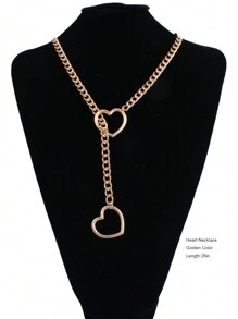 Women's Handmade Punk Gothic Style Heart-Shaped Sliding Chain Necklace - Heart - View 7