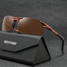 WEYFANY 男女通用方形经典金属框偏光太阳镜，户外运动驾驶钓鱼旅行眼镜，高级礼盒，夏季海滩度假、户外、旅行的节日礼物 - 彩色 - 查看 5