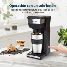 Aigostar Cafetera Eléctrica Portátil de 700W con Taza de Viaje de 420ML, Cafetera de Goteo Personal, Ideal para Oficina o Viajes - Negro - Ver 5