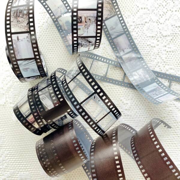 25mm*2m Vintage Artistic Style Film Series PET Tapes Retro Scenery Decorative Adhesive Sticker For Scrapbooking Junk Journal Collage Back To School