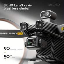 AE86 Pro Max+ Folding GPS Aircraft, Large Touch Screen Remote Control, 8K HD Aerial Photography, Digital Image Dynamic Transmission, Remote Control Range, 3-Axis Anti-Shake Head Camera, Is A Rare Gift