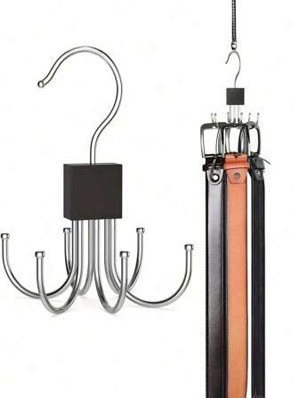 1st 360° roterbar bälteshängare – utrymmesbesparande och multifunktionell garderobsorganisator för bälten, behåar, slipsar, halsdukar, linne och plånböcker – ultimat förvaringslösning för tillbehör