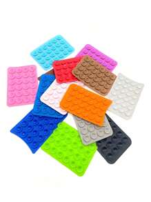 2 szt. Silikonowe przyssawki kwadratowe jednostronne do telefonów komórkowych, dekompresyjne, wybuchowe, silikonowe przyssawki, silikonowe przyssawki do telefonów komórkowych - Wielokolorowe - Zobacz 4