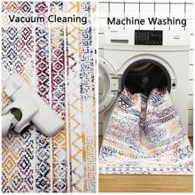 Modern Area Rug, Stain & Water Resistant Non-Shedding Boho Floral Area Rug For Home Office Bedroom Living Room Kitchen, Washable Carpet - Multicolor - View 5