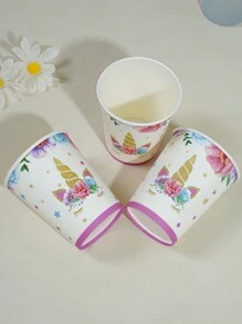 10/25，9盎司纸杯，独角兽主题，一次性浴室杯，漱口水杯，纸样杯，一次性饮水杯，聚会，家庭和办公室纸杯，接待客人，朋友，一次性浓缩咖啡杯，水，果汁，糖果和零食杯，新妈妈沐浴，新年礼物，适合各种节日