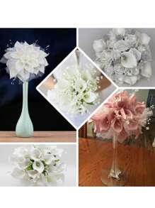 7 Stücke Weiße Calla Lilien Künstliche Blumenstrauß, Calla Lilien Künstliche Blumen, Calla Lilien Braut Hochzeitsstrauß, Künstliche Blumenstrauß, für Hochzeitsfeier Garten Dekoration, Wohnzimmer, Schlafzimmer, Esszimmertisch, Büro Dekoration, Echte Berührung Künstliche Blumen, Muttertags Geschenke, Geschenke, Bridal-Shower, Abschlussparty Zubehör