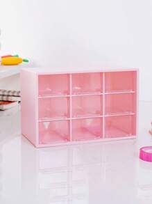 1 pièce Boîte de rangement de bureau à 9 compartiments, boîte de rangement pour bijoux et petits objets, organisateur transparent à plusieurs compartiments, résistant à l'usure, boîte de rangement pour bijoux à 9 compartiments, organisateur de maquillage et de divers éléments, résistant à la poussière.