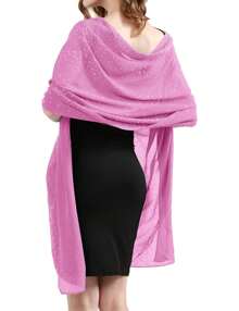 Sequin Shawls & Wraps For Women - Formal Cover Up For Weddings & Evening Occasions - 洋紅色 - 查看 3
