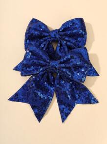 2/10个亮片丝带蝴蝶结发夹，闪亮啦啦队发夹，适合派对 - 彩色 - 查看 8