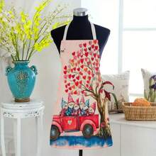 1pc Happy Valentine's Day With Love 3D Pattern Linen Apron For Home Cooking, Kitchen Wear, And Cooking Enthusiasts - Multicolor - View 8