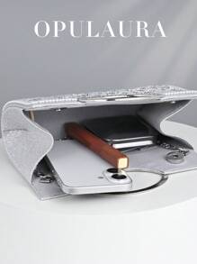 Borsa clutch da donna OpulAura scintillante, decorata con cristalli e strass, borsetta da sera di lusso brillante, accessorio per abiti da sera, feste, matrimoni e compleanni, un regalo