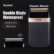 新款科美男士往复式电动剃须刀双刀片防水充电式USB剃须刀美发修剪器电动剃须刀美发师 - 彩色 - 查看 5