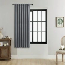 1 件或 2 件尺寸选项 支撑式窗帘 / 杆袋式窗帘板 / 可使用夹子 / 遮光窗帘，纯色隔热遮光窗帘，适用于客厅、办公室、卧室，适用于各种空间 - 深灰色 - 查看 46