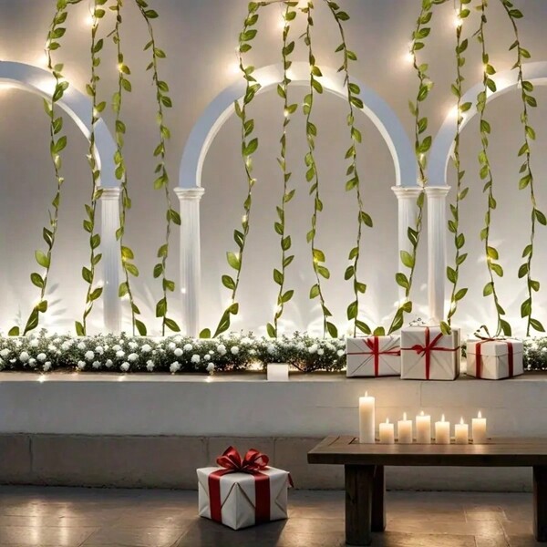 1 pezzo di luci a stringa con fiori artificiali, ghirlanda fai-da-te a LED, luci fiabesche a fiori alimentate a batteria per San Valentino, matrimonio, festa, decorazione casa e giardino, artigianato fatto a mano, Eid al-Fitr