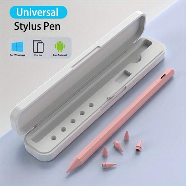 GICOOK Universal Stylus Hand Writing Pen Capacitive Pen Android IOS Windows Touch Pen For IPad Pencil For Phone Tablet Writing Pen (Pink/Blue/Black/White/Red) Gifts For Mother, Family, Friends, Kids, Birthday, Spring, Holiday, Easter