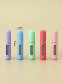 5 piezas de mini botellas recargables de perfume para viajes, atomizador vacío de 0.17oz de colores tipo caramelo, portátil y de bolsillo para viajes y salidas