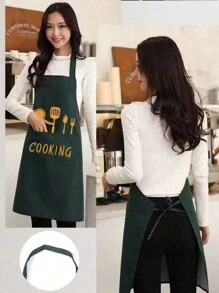 1Pc Apron, Waterproof And Oil-Proof Apron With Pockets, For Coffee Bar, Restaurant, Adjustable Multipurpose Apron, - Multicolor - View 3