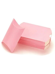 20pcs/40pcs Kraft Paper Pillow Boxes, Candy Boxes, White/Beige/Black Carboard Gift Boxes, Wedding Foldable Paper Favor Boxes, Candy Color Pillow Shaped Wedding Candy Boxes, Pink Pillow Gift Packaging Boxes For Party - Paper - View 1