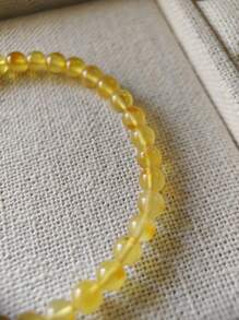 Baltic Natural Amber Beaded Bracelet With Certificate, Elastic Fossil Resin, 4mm Round Gemstone Beads, Warm Peaceful Fashion Bracelet, Couple Gift - Amber Bracelet - View 6