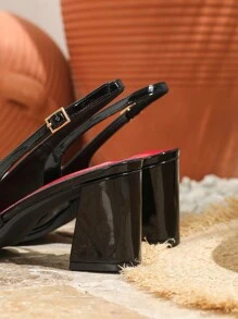 秋冬大码女式时尚尖头粗跟高跟鞋，性感休闲派对礼服鞋，工作办公鞋，露趾水钻绑带高跟鞋，黑色，春夏款，优雅