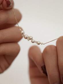 falinne 1pc Versatile Pearl Zirconia Galaxy Pendant, 2025 New S925 Silver High-End Designed Delicate Clavicle Necklace, Ideal Valentine's Day, Birthday Gift For Girlfriend, Women, Weddings