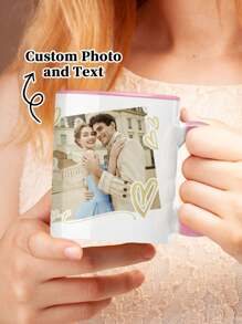 1pc 11Oz Custom Valentine's Day Mugs, Couple's Water Cups And Coffee Cups, Customized With Names And Hearts, Romantic Couple's Mugs, Customized Drink Cups, Customized Couple's Coffee Cups, Family Creative Gifts, Special Valentine's Day Love Gifts For Couples - Style 7 - View 6