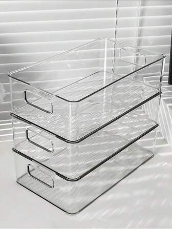 1 件式桌面收纳盒，透明亚克力化妆品收纳托盘，家居及美容产品，零食，杂物收纳架，婴儿床配件，医院包必需品，灰色收纳篮，小篮子，家居收纳，浴室收纳，厨房篮子