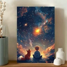 Galaxy Night Canvas Art, Modern Style Poster, Suitable For Home, Office, And Cafe Wall Decor