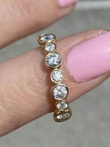 1PC Exquisite Round Cubic Zirconia Promise Rings For Women Accessories Luxury Wedding Rings Silver Color/Gold Color Fashion Jewelry - Ring - View 19