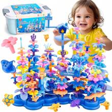 Unilabo 187 PCS Ocean Building Set, DIY Stacking Game, STEM Learning Activity For Youngsters, Assorted Colors, Ideal Present For Easter, Halloween, Thanksgiving & Christmas