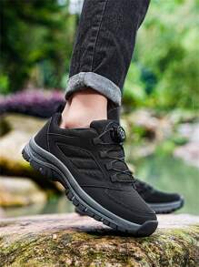 Herren Mode Wanderschuhe mit Drehverschluss, outdoor bequem leicht atmungsaktiv Kletterscuhe rutschfest Herrenwalkingschuhe