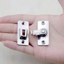 90 Degree Right Angle Door Lock Buckle Lock Bolt Lock Cam Lock For Door And Window Sliding Lock Bar Bolt Barn Sliding Door Lock Sliding Latch (2 Packs, Small) - Silver - View 5