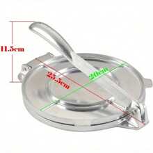 Home Kitchen Essential: 8 Inch Silver Aluminum Tortilla Press For Flour Tortilla And Pie Crust Preparation - Silver - View 4