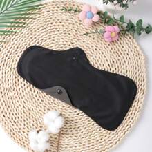 Different Size Solid Black Cloth Pads For Girl Overnight Reusable Heavy Flow Pads