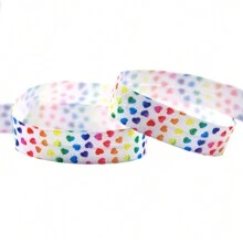 Bristlegrass Print Fold Over Elastic FOE 5/8" 3/4" 15mm 20mm Cartoon Dog Cat Heart Dot Satin Spandex Band Webbing Tape Headband Hair Tie Bracelet Dress Sewing Trim