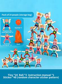 8pcs Hercules Balance Bricks Pro Building Blocks Stacking Arhat Puzzle, Plastic Toy Stickers Jenga Hercules Desktop Game