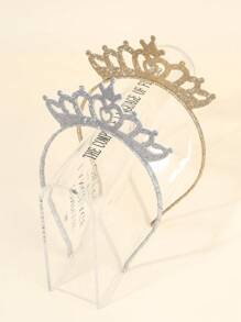 2pcs Party Stay Bow Hair Band For Girls,Fabric Crown Headband For Kids,Cute Hair Accessories For Toddlers Best Friend Gifts