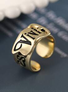 1 pieza Hebilla de cinturón de metal con letra de moda para hombres, anillos ajustables para parejas de mujeres - Multicolor - Ver 11