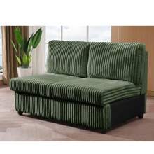 1PC 123" Large Corduroy Sofa With Deep Seats, U-Shaped 4 Seater Sofa With Toffee Recliner & 2 Pillows, Modern Modular Sectional Sofa For Living Room, Apartment, Office, In 3 Packages, Large Size 123.20''W* 62.59''D* 35.43''H, Living Room Furniture, Combination Sofa, Home Decor - 綠色 - 查看 9